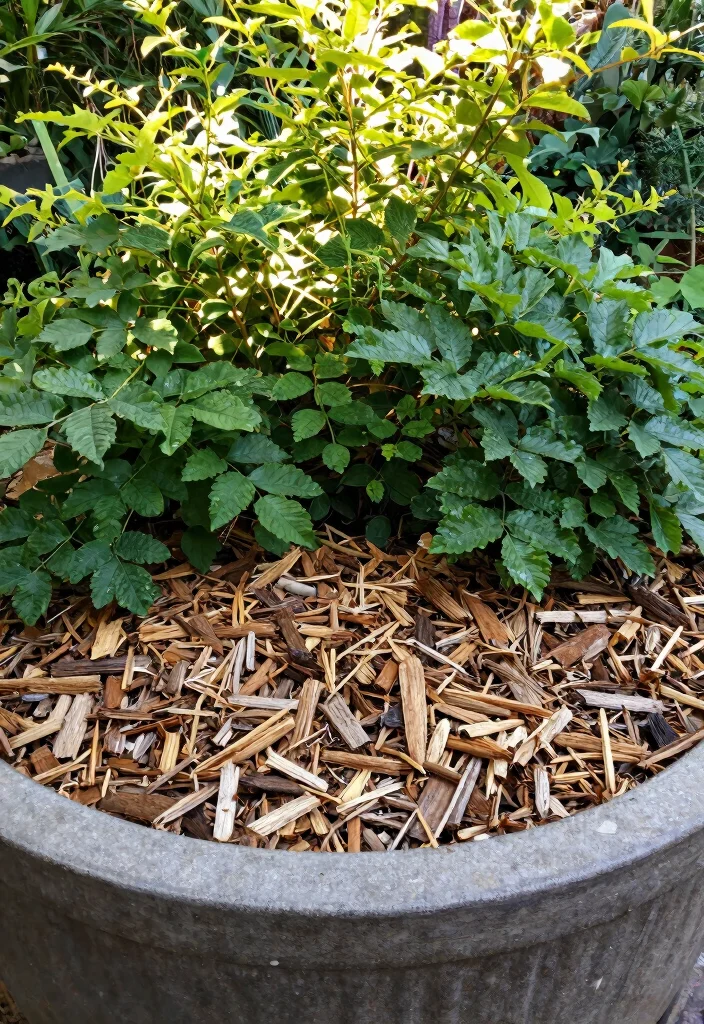 13 Genius Planter Filler Ideas for Large Pots Save Soil 6. Use Wood Chips or Bark Mulch 0