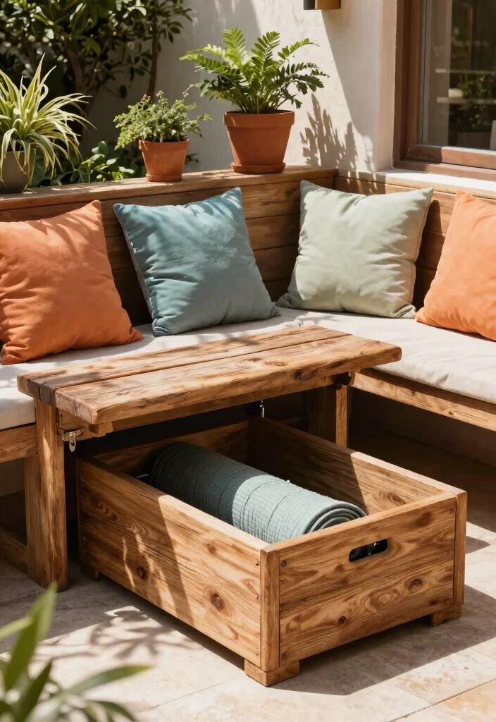 13 Genius Pool Cover Storage Ideas When Not in Use 4. Under Bench Storage 0