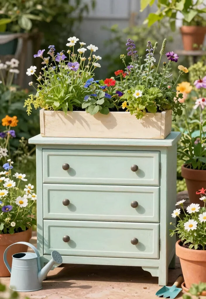 13 Life Changing Large Planter Hacks Every Gardener Needs 1. Upcycle Old Furniture into Planters 0