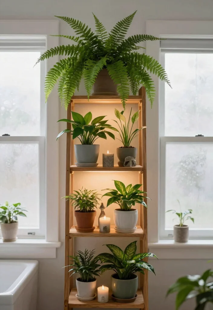 13 Lush Bathroom Plant Shelf Ideas Humidity Loving 1. Shelf of Wonders 0