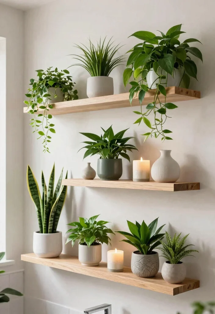 13 Lush Bathroom Plant Shelf Ideas Humidity Loving 6. Floating Shelves 0