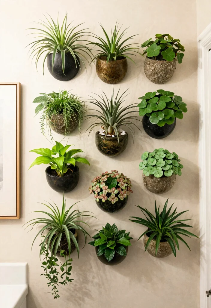 13 Lush Bathroom Plant Shelf Ideas Humidity Loving 9. Decorative Plant Wall 0