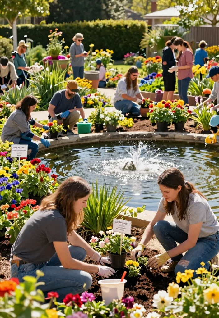 13 Lush Flower Garden with Pond Ideas Spring Blooms 13. Community Garden Involvement 0