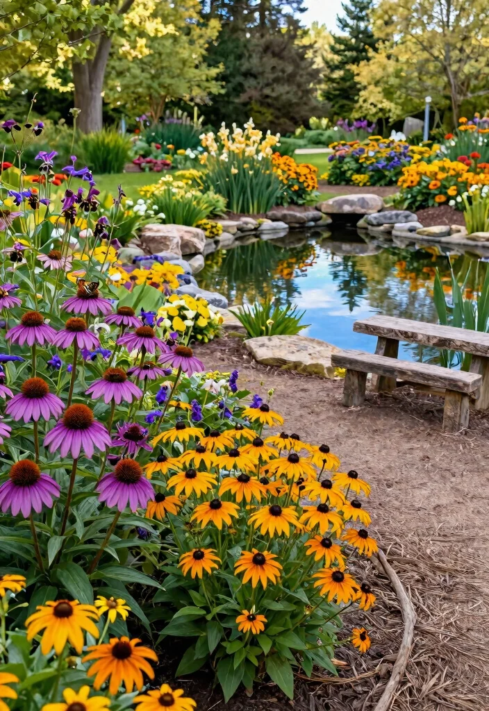 13 Lush Flower Garden with Pond Ideas Spring Blooms 3. Native Flower Planting 0