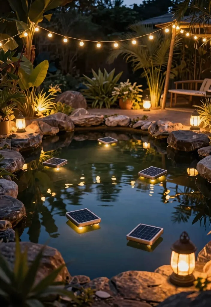 13 Rustic Stock Tank Pond Ideas Water Garden Projects 10. Rustic Lighting Solutions 0