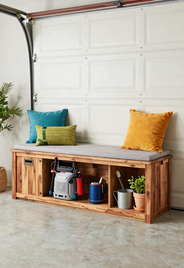 13 Smart Pressure Washer Storage Ideas for Your Garage 10. Storage Benches with Hidden Compartments 0