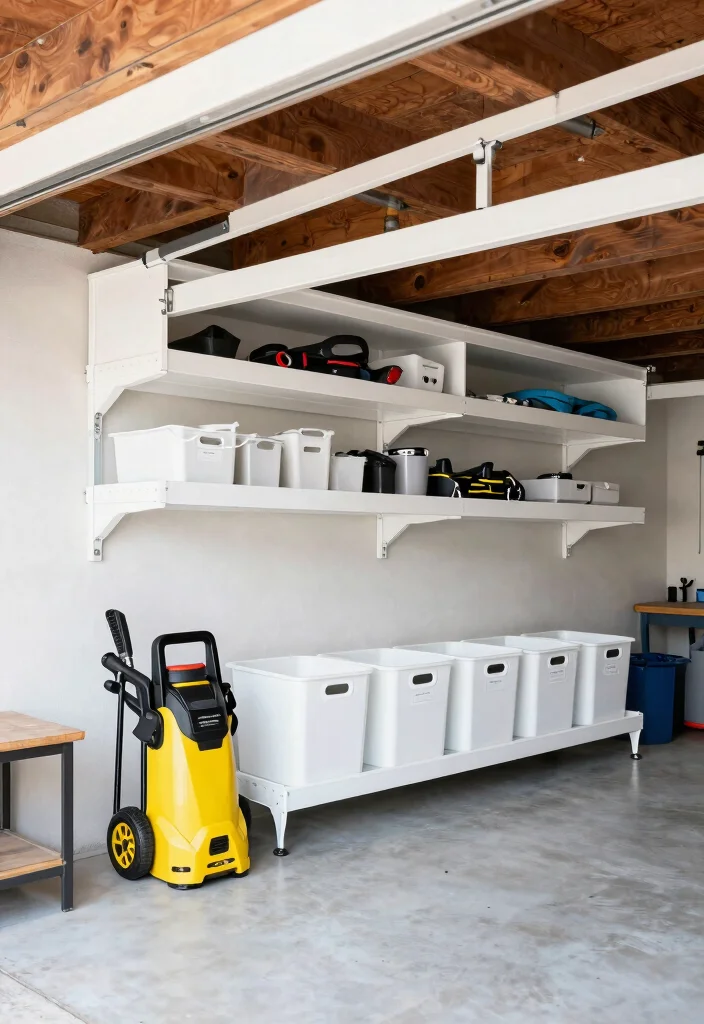 13 Smart Pressure Washer Storage Ideas for Your Garage 2. Overhead Storage Solutions 0