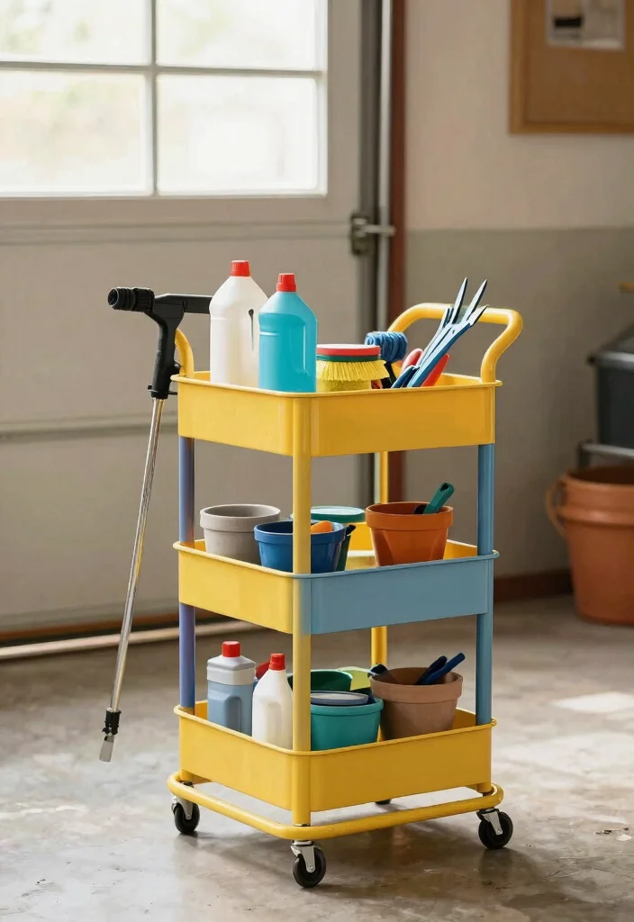 13 Smart Pressure Washer Storage Ideas for Your Garage 3. Rolling Carts for Mobility 0