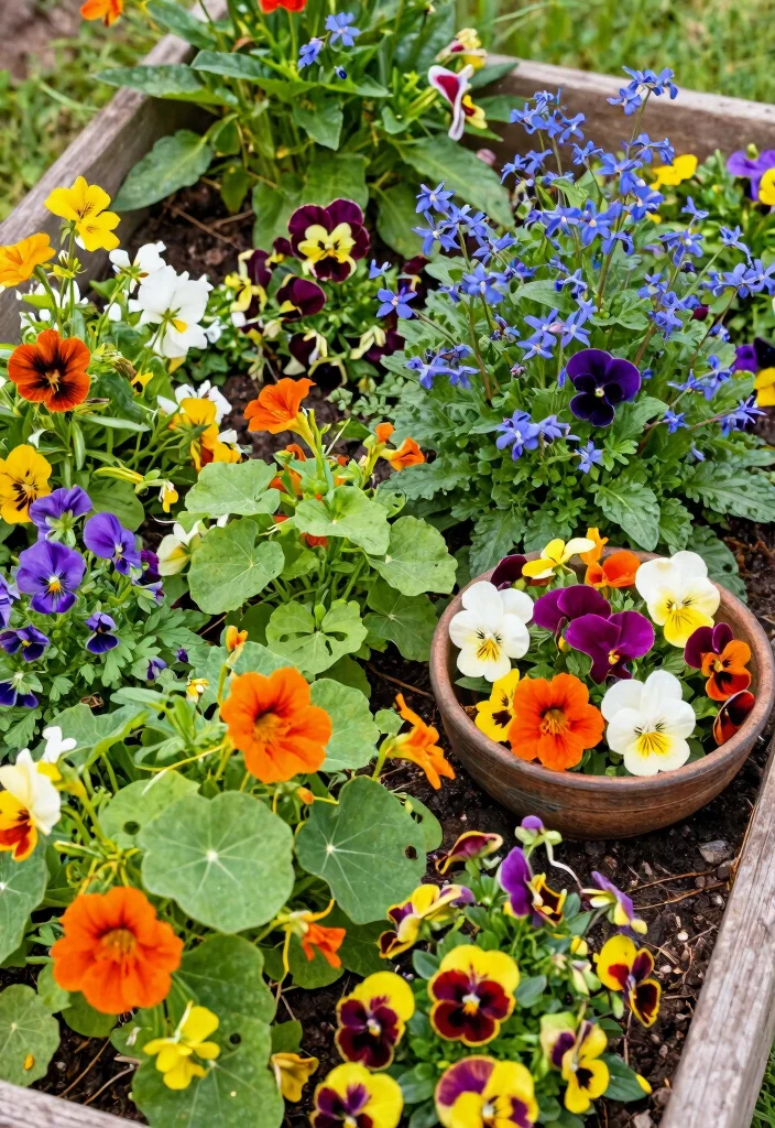13 Vibrant Raised Bed Flower Garden Ideas for Cut Flowers 7. Edible Flower Integration 0