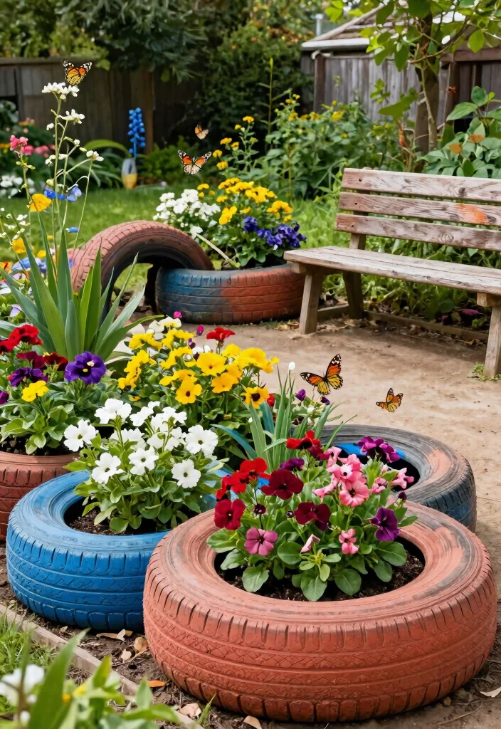 13 Vibrant Raised Bed Flower Garden Ideas for Cut Flowers 8. Using Recycled Materials 0