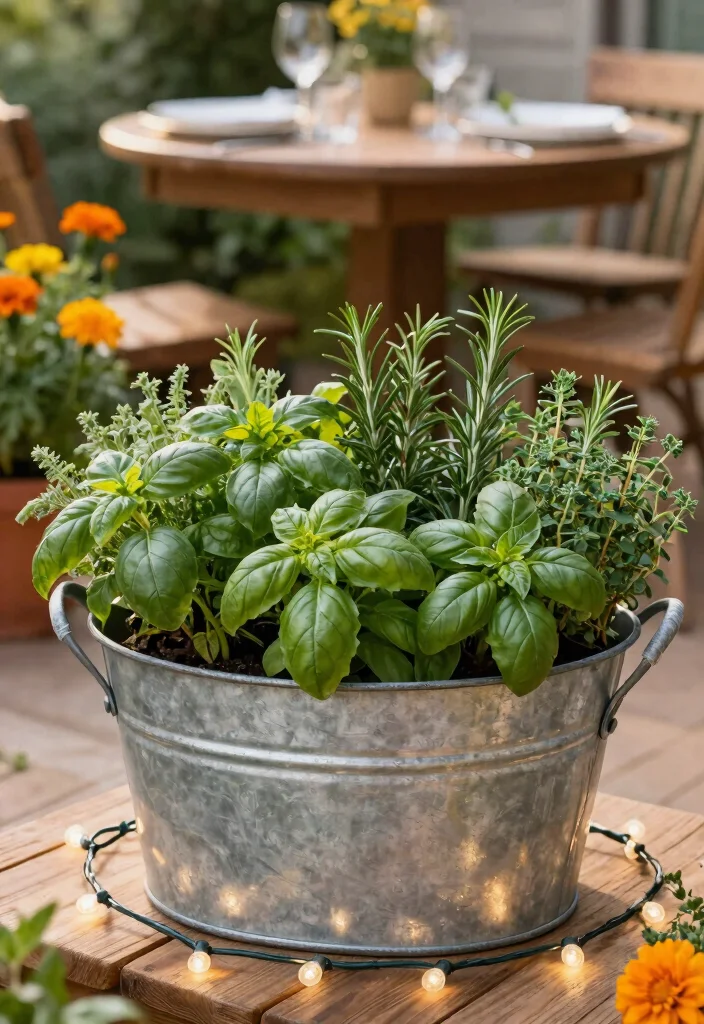 13 Vintage Large Galvanized Tub Planter Ideas Rustic 1. Herb Garden Haven 0