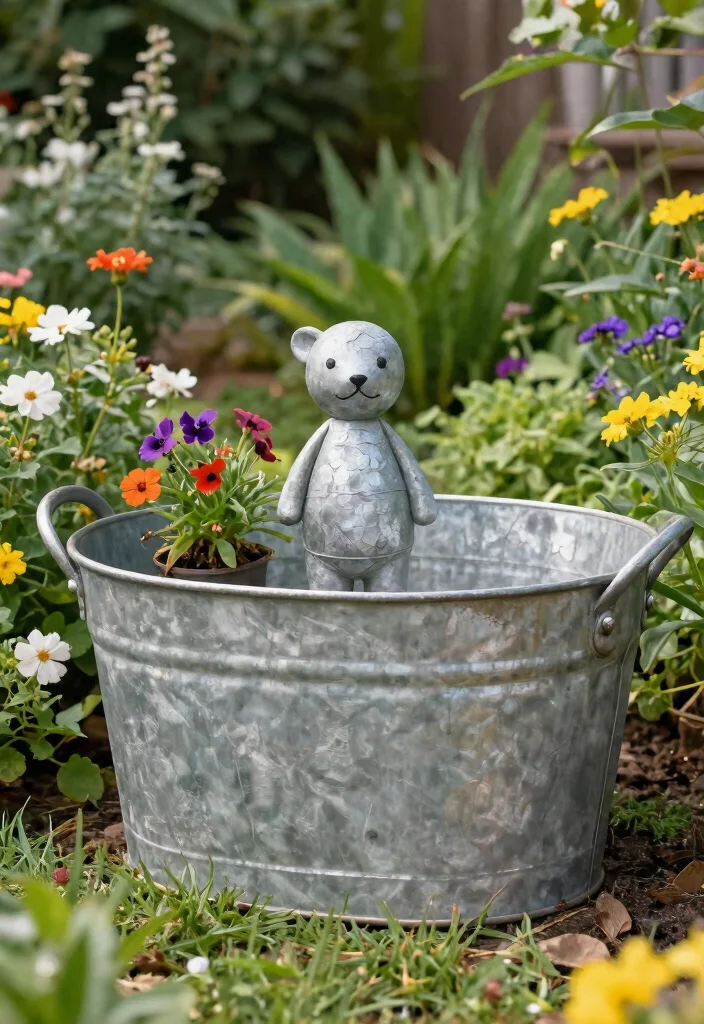 13 Vintage Large Galvanized Tub Planter Ideas Rustic 13. Vintage Garden Art 0