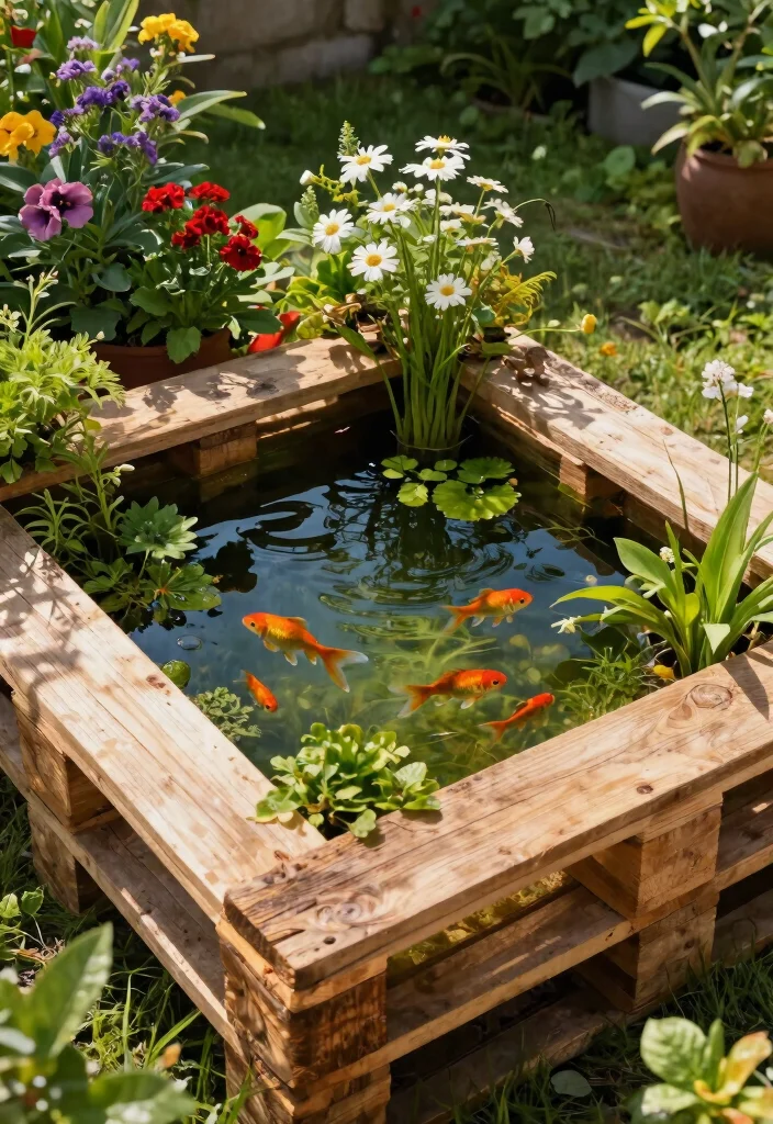 15 Beautiful Garden Fish Pond Ideas Koi and Goldfish 4. DIY Pallet Ponds 0