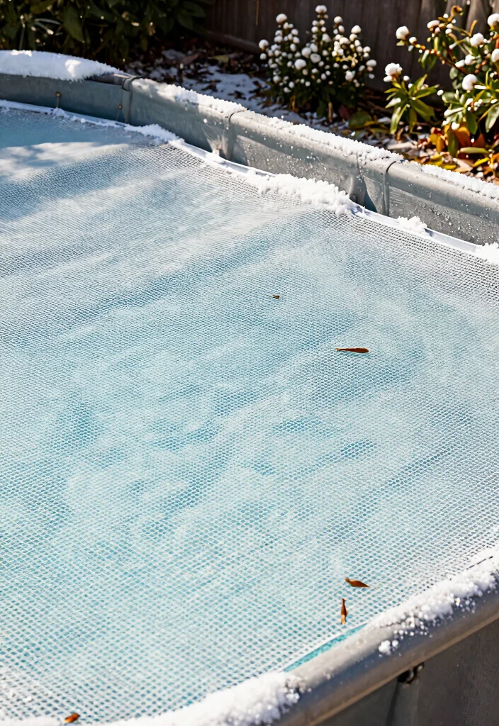 15 Best Inground Pool Cover Ideas for Winter Protection 1. Eco Friendly Mesh Covers 0