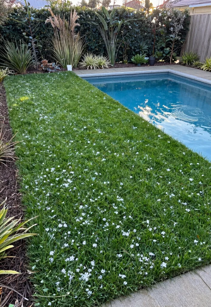 15 Best Inground Pool Cover Ideas for Winter Protection 10. Natural Grass Covers 0