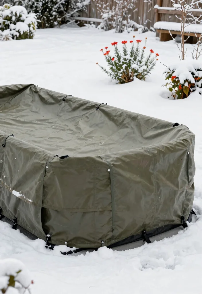 15 Best Inground Pool Cover Ideas for Winter Protection 13. Rugged Tarpaulin Covers 0