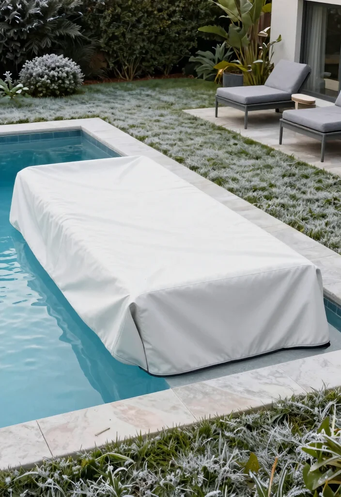 15 Best Inground Pool Cover Ideas for Winter Protection 15. Minimalist Covers 0