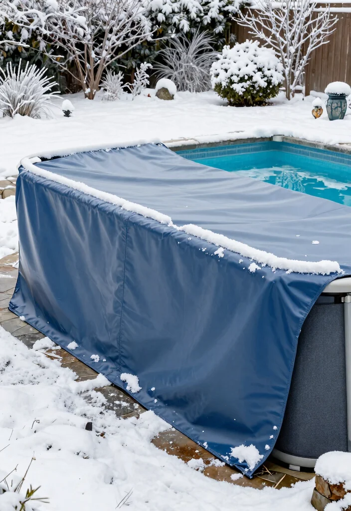 15 Best Inground Pool Cover Ideas for Winter Protection 4. Solid Vinyl Covers 0