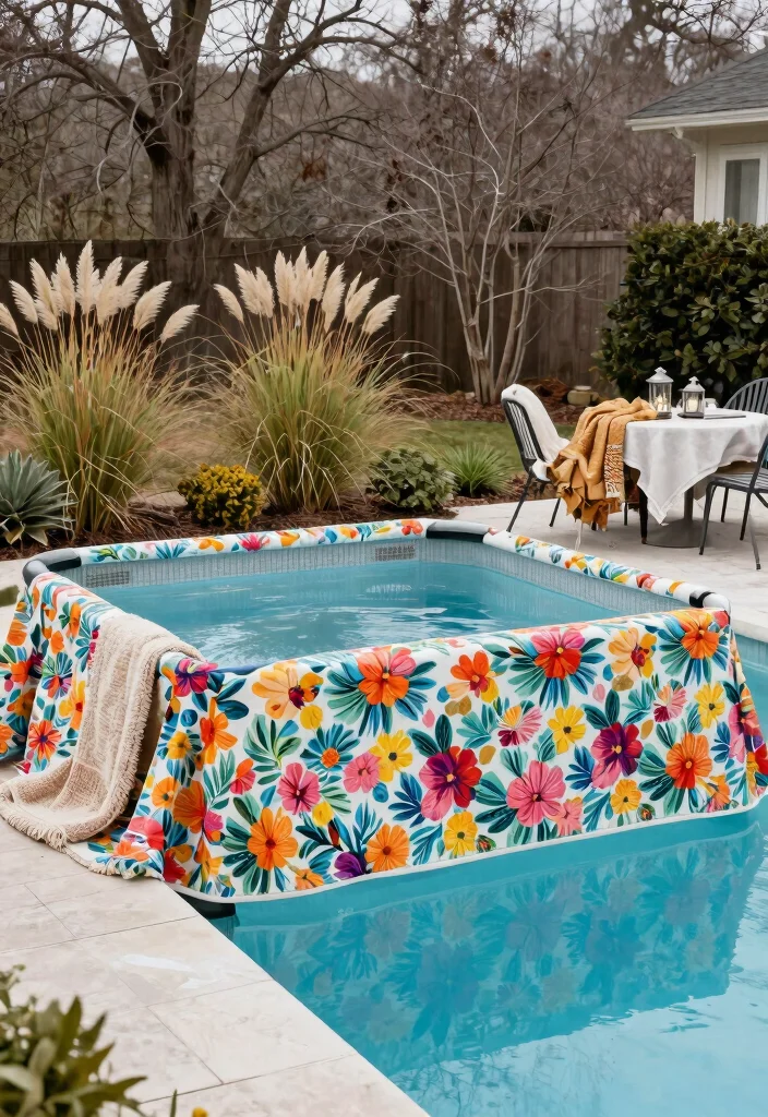 15 Best Inground Pool Cover Ideas for Winter Protection 6. Custom Fabric Covers 0