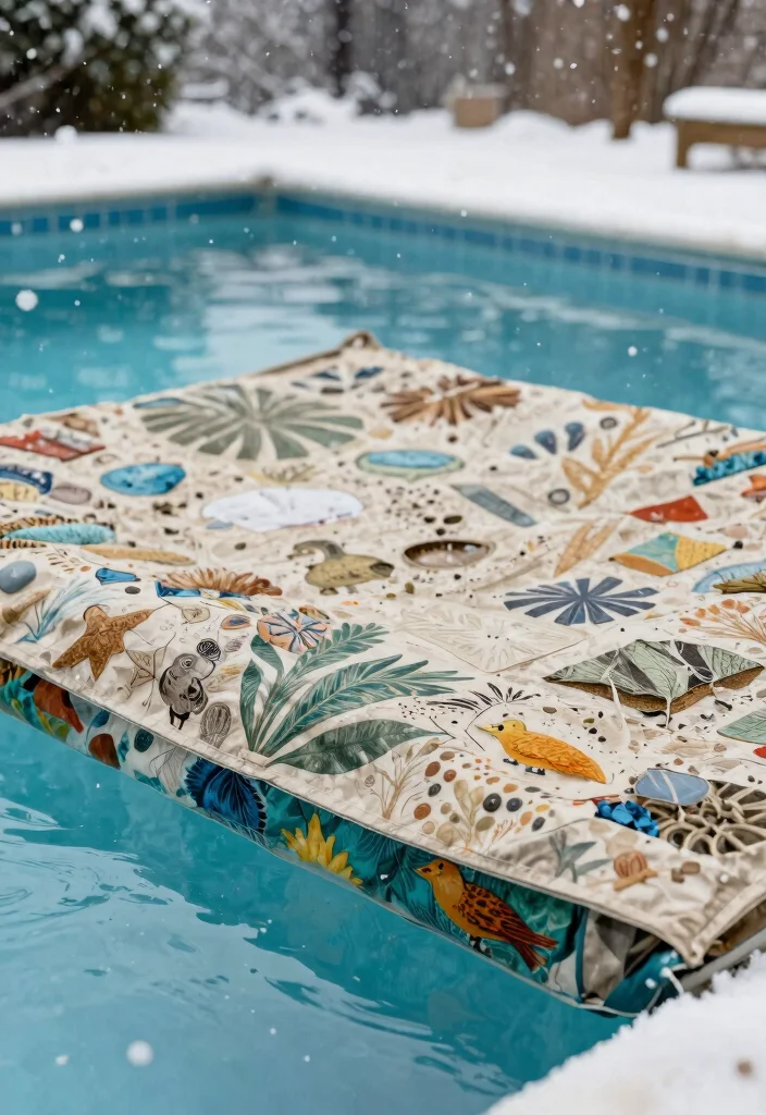 15 Best Inground Pool Cover Ideas for Winter Protection 7. Recycled Materials Covers 0
