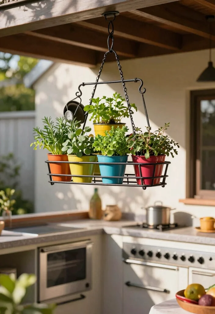 15 Best Outdoor Plant Shelf Ideas for Patios and Balconies 12. Hanging Pot Rack 0