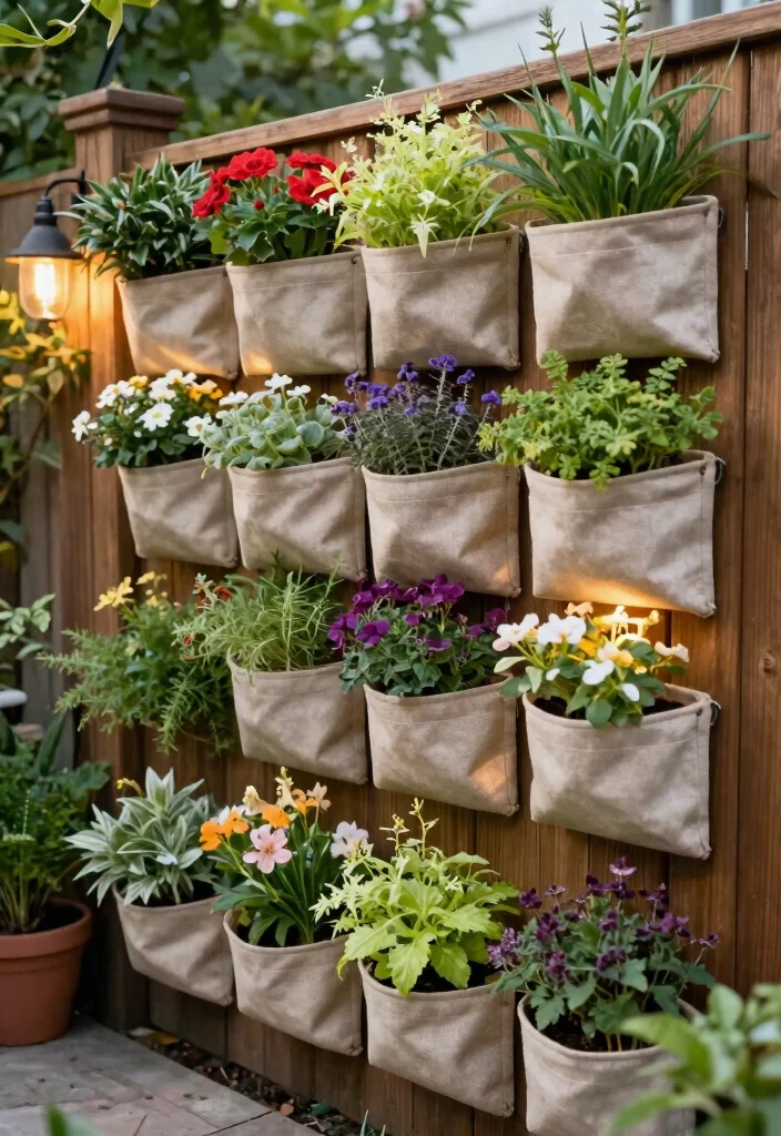 15 Best Outdoor Plant Shelf Ideas for Patios and Balconies 14. Fabric Pocket Planters 0