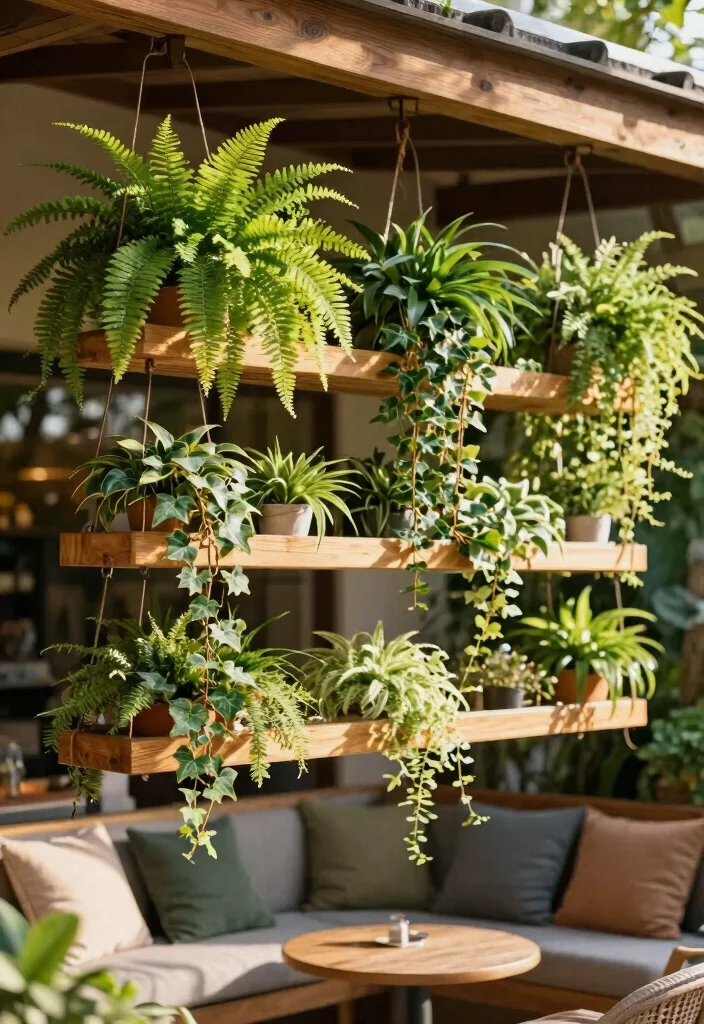 15 Best Outdoor Plant Shelf Ideas for Patios and Balconies 3. Hanging Shelf Garden 0