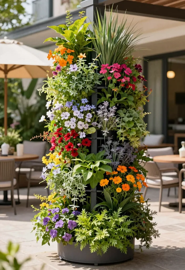 15 Best Outdoor Plant Shelf Ideas for Patios and Balconies 9. Vertical Garden Towers 0