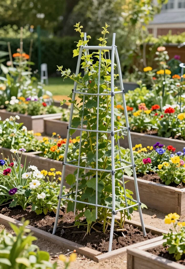 15 Best Raised Garden Bed Trellis Ideas for Climbing Plants 14. Collapsible Trellis 0