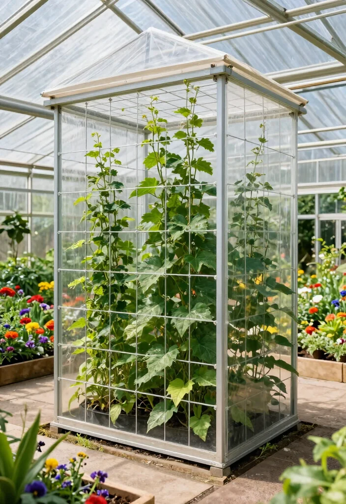 15 Best Raised Garden Bed Trellis Ideas for Climbing Plants 15. Greenhouse Trellis 0