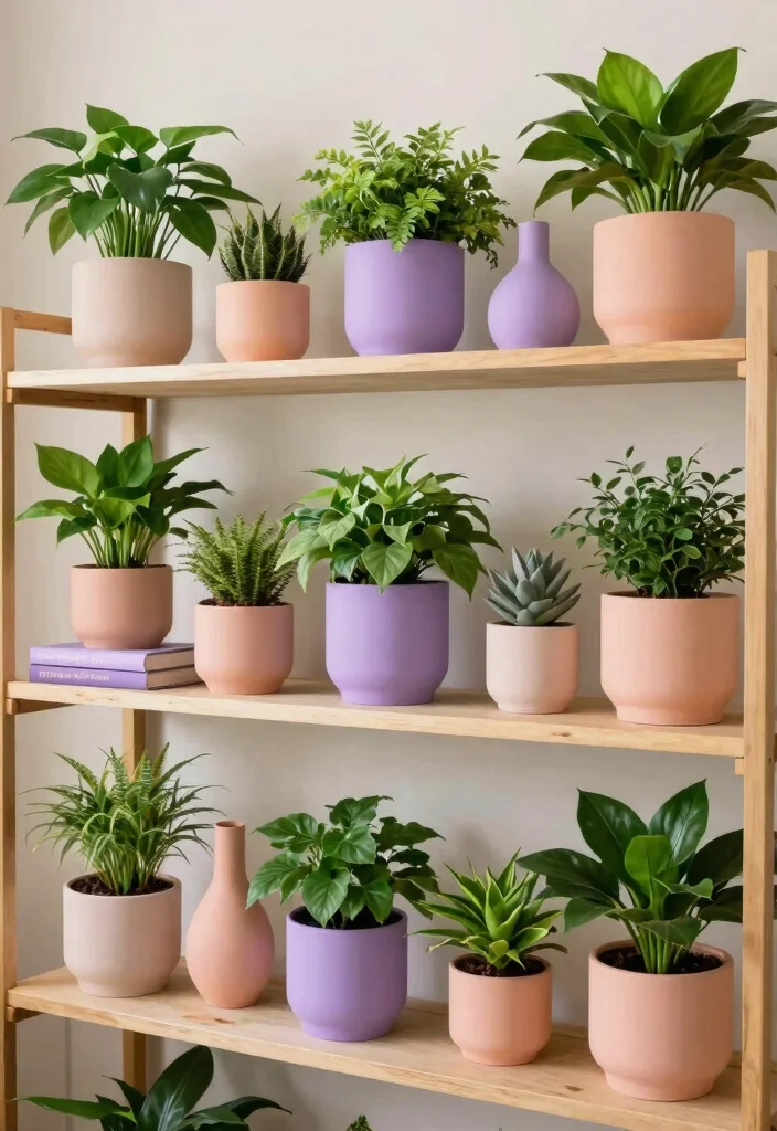 15 Best Ways to Display Indoor Plant Collection on Shelf 10. Use Color Theory 0