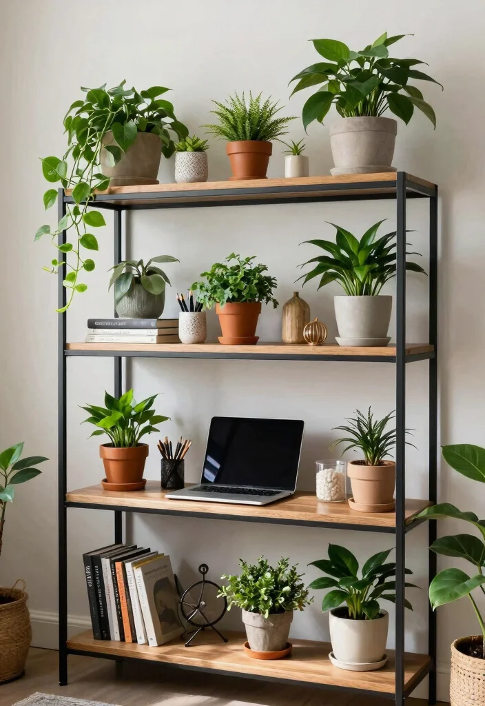 15 Best Ways to Display Indoor Plant Collection on Shelf 11. Create a Multi Functional Space 0