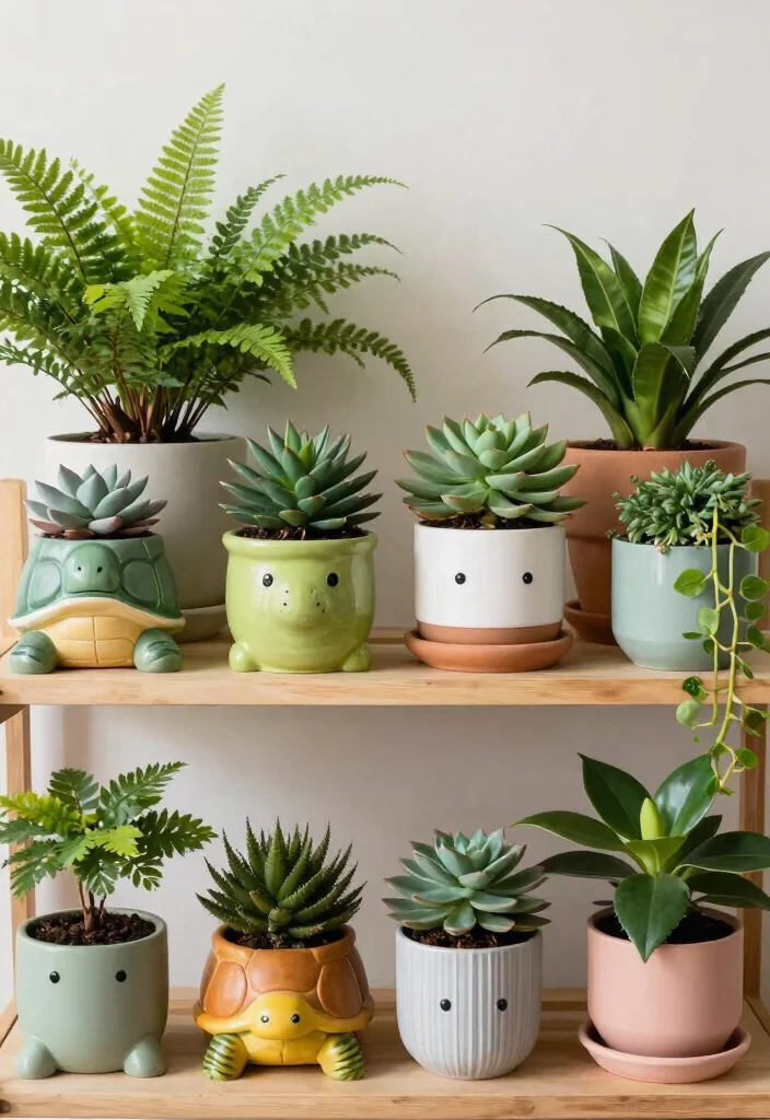 15 Best Ways to Display Indoor Plant Collection on Shelf 3. Use Unique Planters 0
