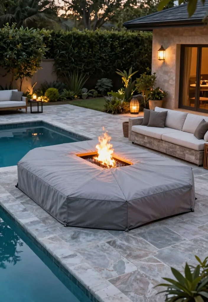 15 Breathtaking Luxury Pool Cover Ideas Resort Vibe 13. Fire Pit Pool Covers 0