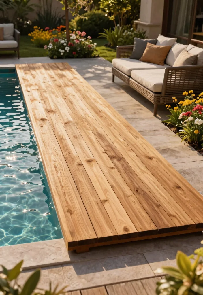 15 Breathtaking Luxury Pool Cover Ideas Resort Vibe 5. Elegant Wooden Slat Covers 0