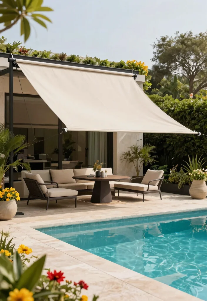 15 Breathtaking Luxury Pool Cover Ideas Resort Vibe 6. Retractable Canopy Covers 0