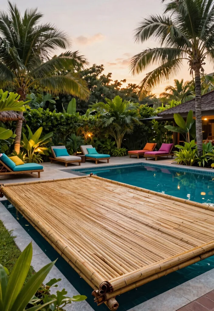 15 Breathtaking Luxury Pool Cover Ideas Resort Vibe 9. Bamboo Pool Covers 0