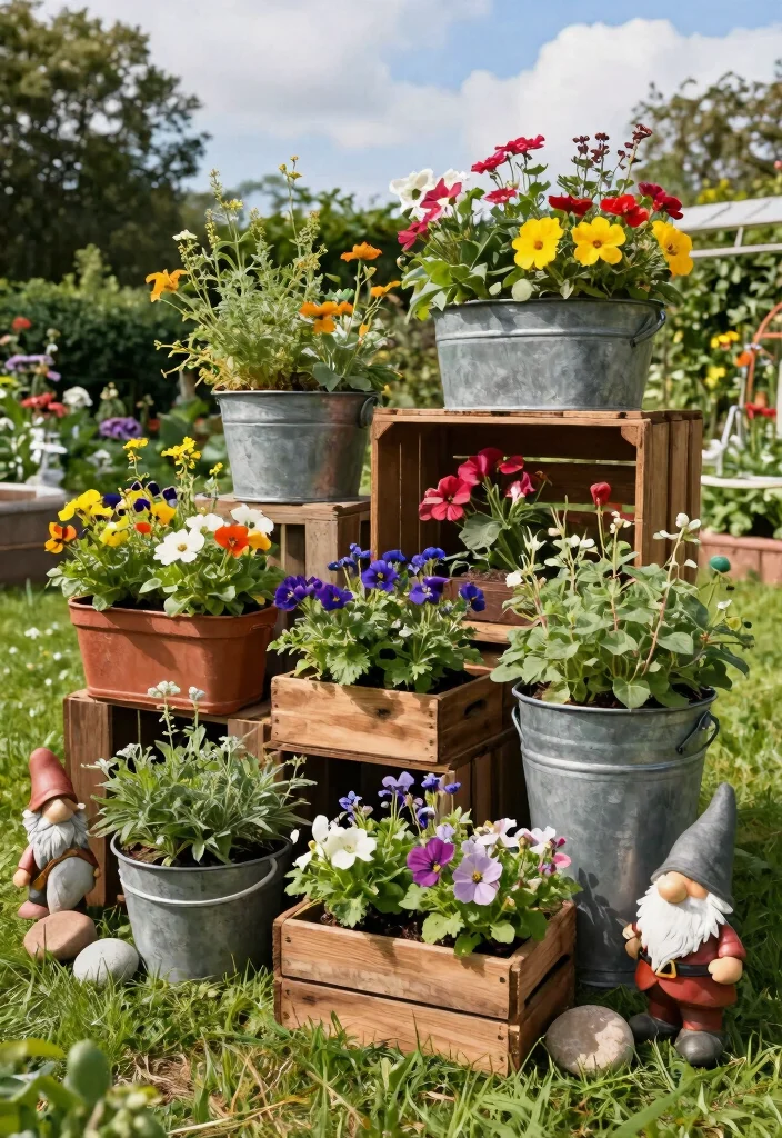 15 Bright Large Planter Concepts Outdoor Full Sun Survivors 12. Creative Repurposed Planters 0