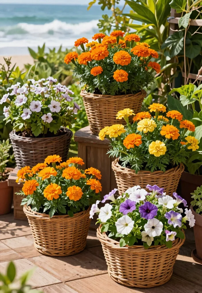 15 Bright Large Planter Concepts Outdoor Full Sun Survivors 4. Whimsical Wicker Wonders 0