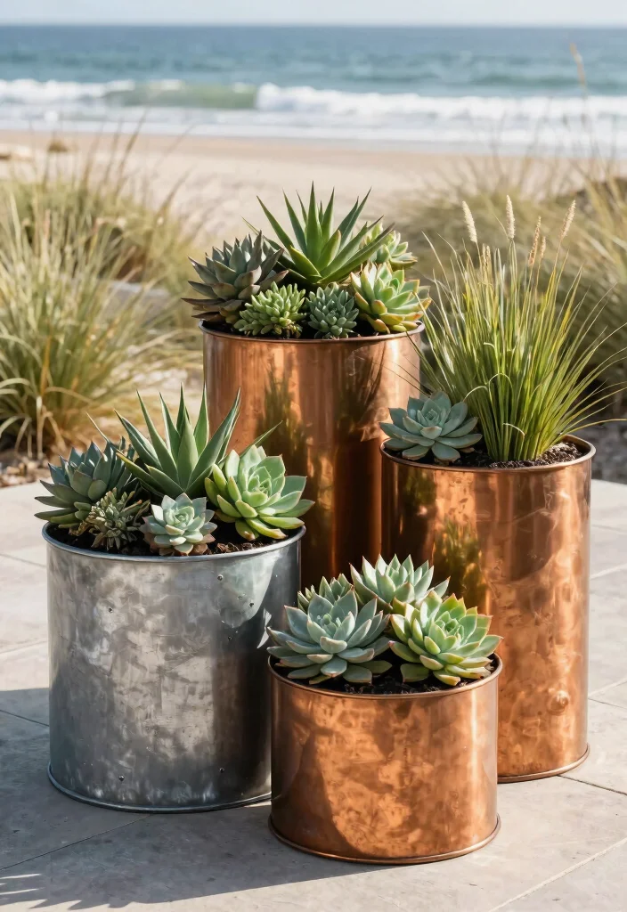 15 Bright Large Planter Concepts Outdoor Full Sun Survivors 5. Bold Metal Planters 0