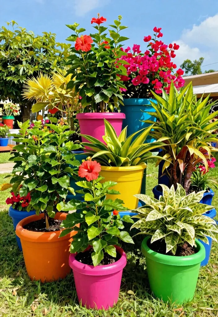 15 Bright Large Planter Concepts Outdoor Full Sun Survivors 7. Eye Catching Plastic Planters 0