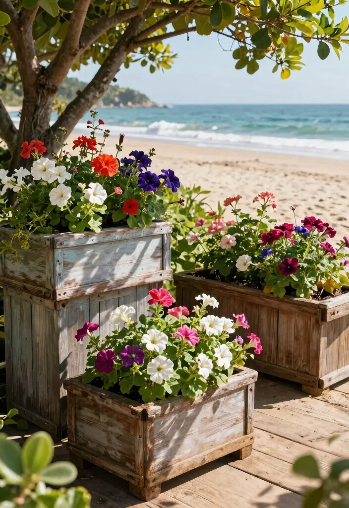 15 Bright Large Planter Concepts Outdoor Full Sun Survivors 9. Vintage Wooden Planters 0