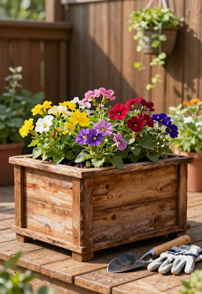 15 DIY Large Planter Box Ideas Build It Yourself 1. Rustic Wooden Planter Box 0