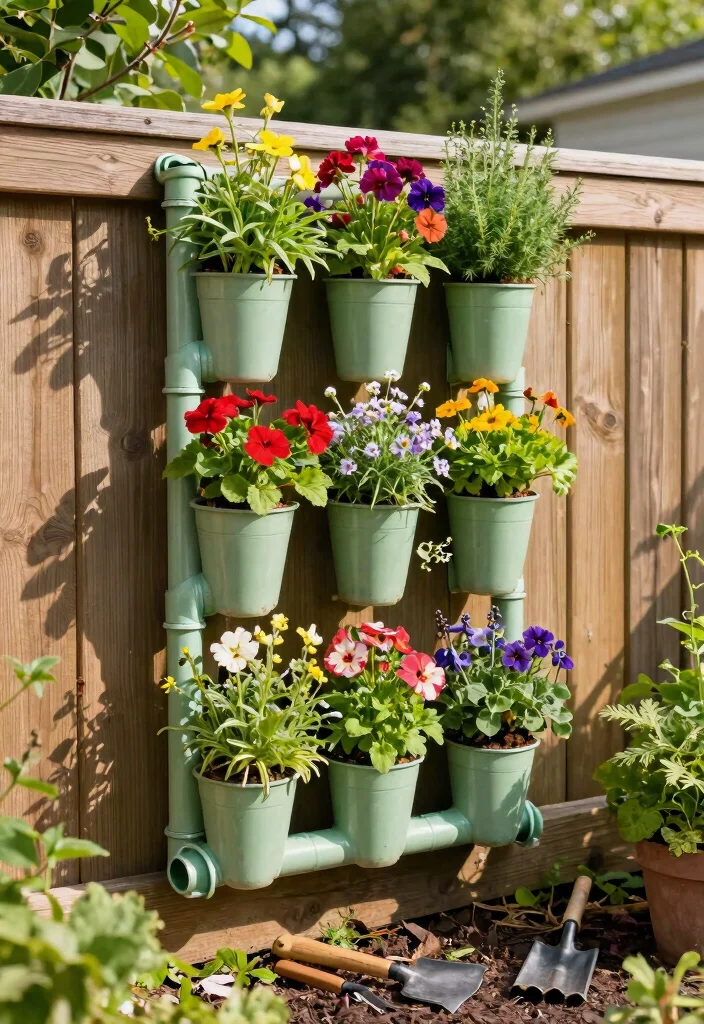 15 DIY Large Planter Box Ideas Build It Yourself 11. Vertical PVC Pipe Planters 0