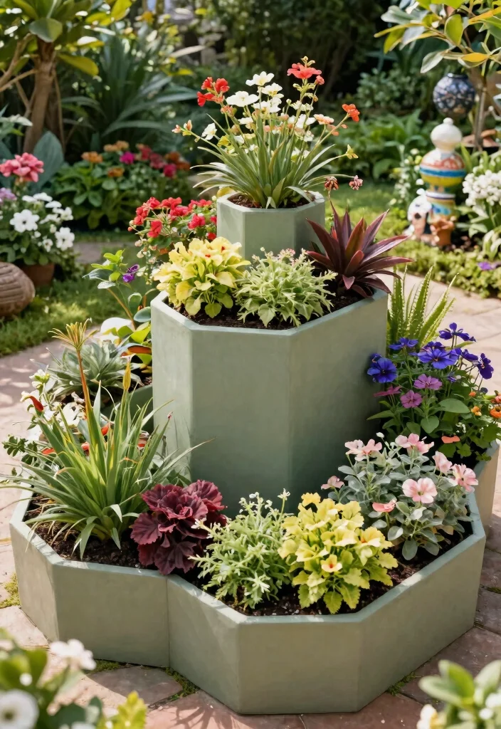 15 DIY Large Planter Box Ideas Build It Yourself 7. Hexagonal Planter Box Design 0