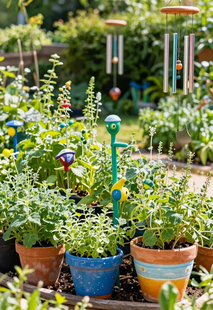 15 Fragrant Raised Bed Herb Garden Ideas Near Your Kitchen 15. Herb Garden with Artistic Decor 0