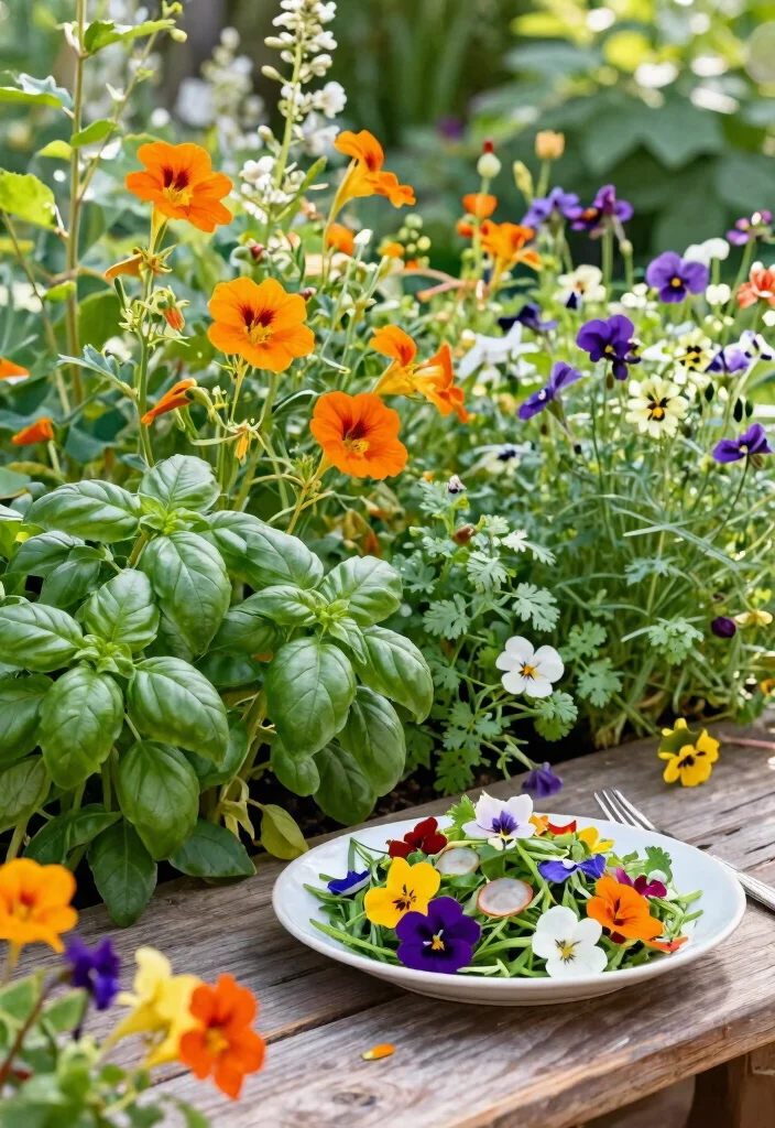 15 Fragrant Raised Bed Herb Garden Ideas Near Your Kitchen 5. Herb Garden with Edible Flowers 0