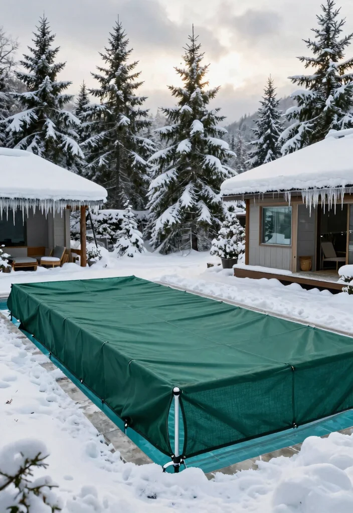 15 Heavy Duty Winter Pool Cover Ideas for Freezing Temps 1. Eco Friendly Mesh Covers 0