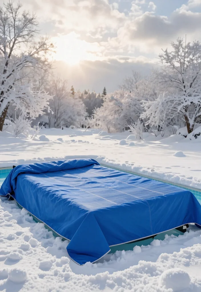 15 Heavy Duty Winter Pool Cover Ideas for Freezing Temps 2. Solar Blankets for Warmth 0