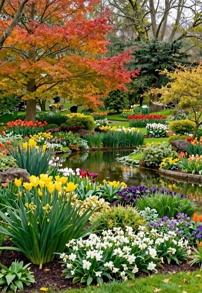 15 Most Relaxing Garden Pond Inspiration Layouts 15. Seasonal Variation Pond 0